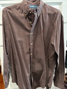 Ralph Lauren Maroon Plaid Button-Down Shirt